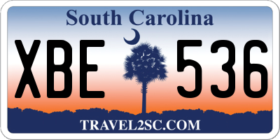SC license plate XBE536