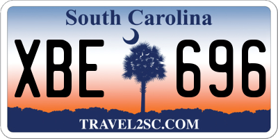 SC license plate XBE696