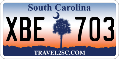 SC license plate XBE703