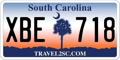 SC license plate XBE718