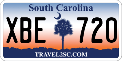 SC license plate XBE720