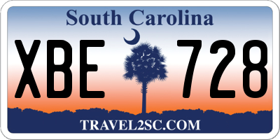 SC license plate XBE728