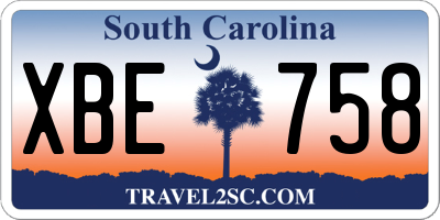 SC license plate XBE758