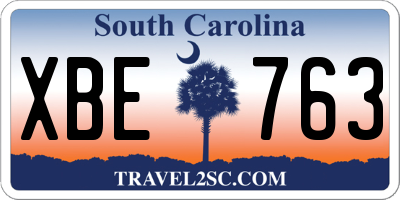 SC license plate XBE763