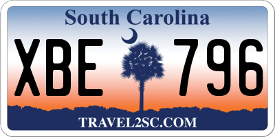 SC license plate XBE796