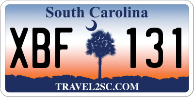 SC license plate XBF131