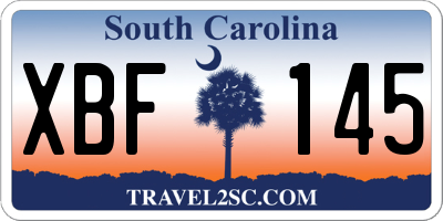 SC license plate XBF145