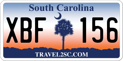 SC license plate XBF156