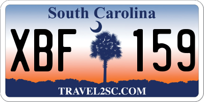 SC license plate XBF159