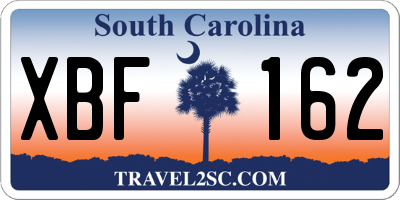 SC license plate XBF162