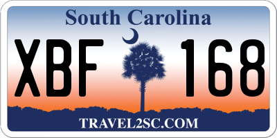 SC license plate XBF168