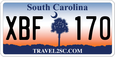 SC license plate XBF170