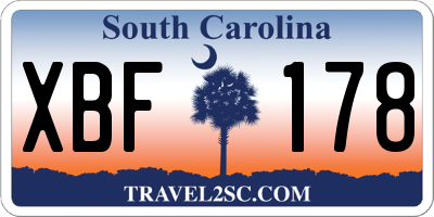 SC license plate XBF178
