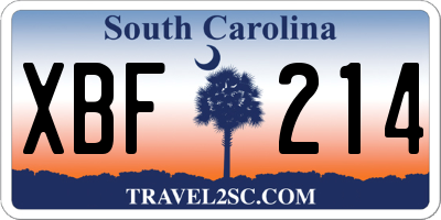 SC license plate XBF214