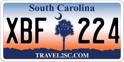 SC license plate XBF224