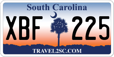 SC license plate XBF225