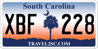 SC license plate XBF228