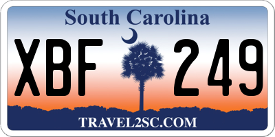 SC license plate XBF249