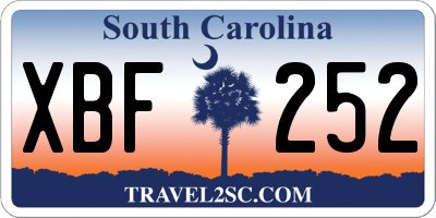 SC license plate XBF252
