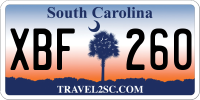 SC license plate XBF260