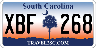 SC license plate XBF268