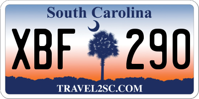 SC license plate XBF290