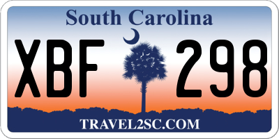 SC license plate XBF298