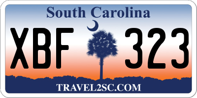 SC license plate XBF323