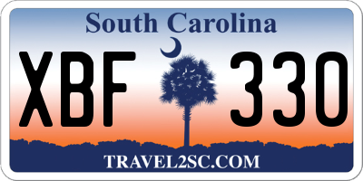 SC license plate XBF330