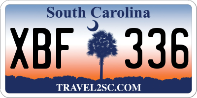 SC license plate XBF336
