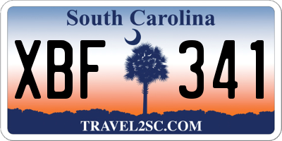 SC license plate XBF341