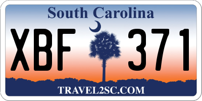 SC license plate XBF371