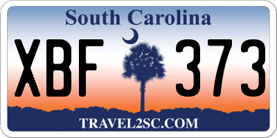 SC license plate XBF373