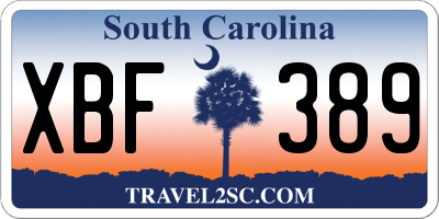 SC license plate XBF389
