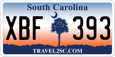 SC license plate XBF393