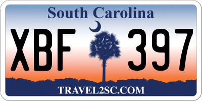 SC license plate XBF397