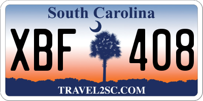 SC license plate XBF408