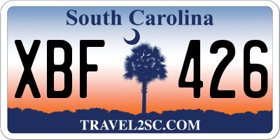 SC license plate XBF426