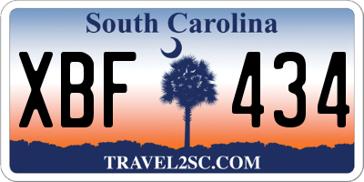 SC license plate XBF434