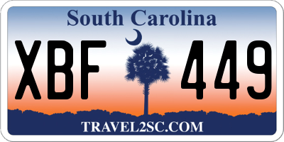 SC license plate XBF449