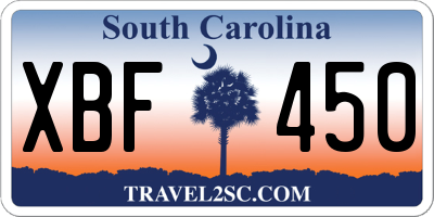 SC license plate XBF450