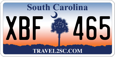 SC license plate XBF465