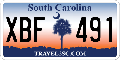 SC license plate XBF491