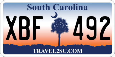 SC license plate XBF492