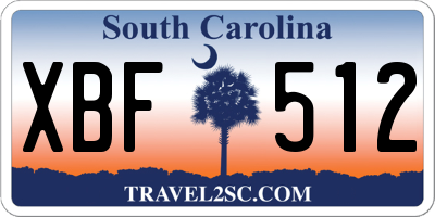 SC license plate XBF512