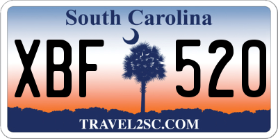SC license plate XBF520