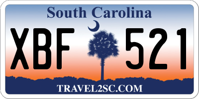 SC license plate XBF521