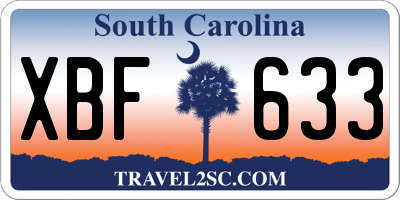 SC license plate XBF633
