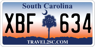 SC license plate XBF634