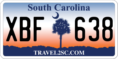 SC license plate XBF638